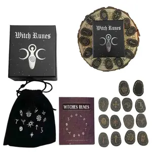 Wood Runes Stone Set Divination Runestones