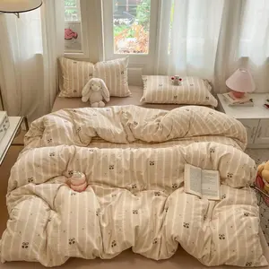 Cherry Pattern Bedding Set, 1 Count Bedspread & Pillowcase without Filler, Soft Lightweight Printed Bedding Set, Theme Bedding Set for Home Bedroom, Breathable Duvet Set