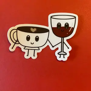 Coffee and Wine Sticker