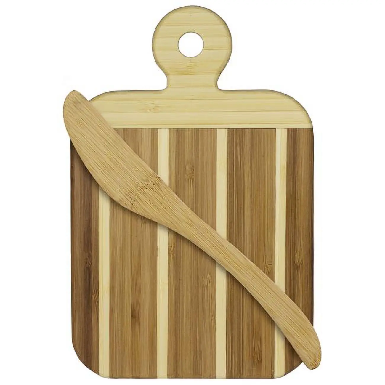 Totally Bamboo 6004558 Kitchen Chopping Board, 9x6x0.5 in. Striped Brown Bamboo, 2-Piece Pack of 12