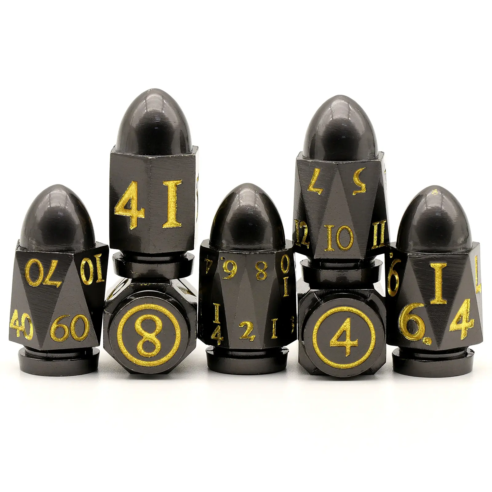 Bullet Dice for Dungeons and Dragons, Metal Dice Set D&D Polyhedral D and D Dice for Role Playing Game Unique Cool Cyberpunk Dice for Sci-Fi Warhammer War Crime Theme