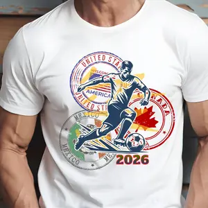 2026 Soccer Fútbol Fan T-Shirt  USA Canada Mexico Apparel