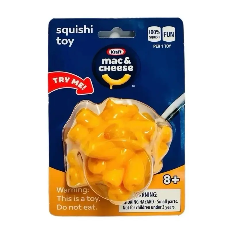 Authentic Kraft Mac & Cheese Squishi, Squishies Toys for Kids Stuff, Fidgets Squishies Novelty Stress Relief Item