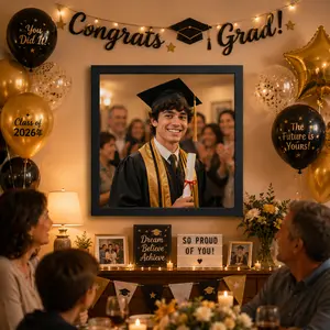 Custom Framed Graduation Poster Personalized Photo Art Print - 12"x18"/20"x30"/24"x36" Graduation Keepsake Gift