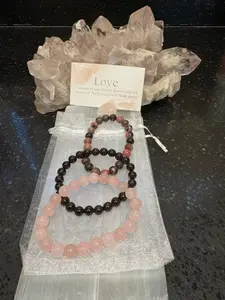 Love ❤️ Manifesting Crystal Bracelet Set 8mm Trendy Teen Natural Spiritual Healing Copper lapis Elastic Gemstone Tiger Stone Tiger's Eye Hand-Selected Lazuli Stretch Gemstone Bracelet Triple Protection