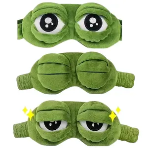 Sad Frog Sleep Mask Natural Sleeping Eyeshade Cover Shade Eye Patch Women Men Soft Portable Blindfold Travel Eyepatch