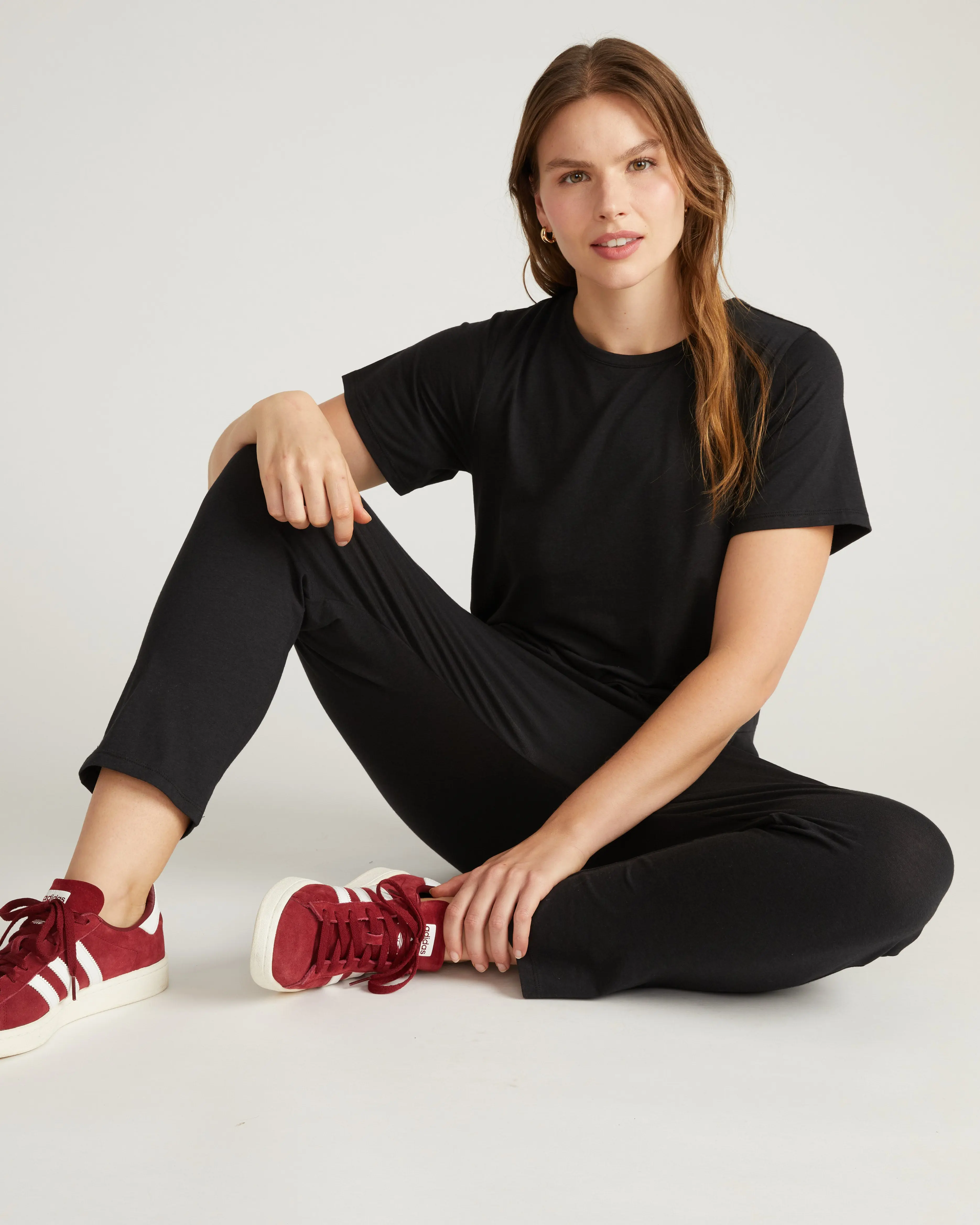 Women's Casual Ilona Lounge Overalls Jumpsuit - Black, Style-Focused, Soft Fabric, Basic Design, Functional Pockets, Snap, Relaxed Fit, Off-Duty Wear, One-Pieces