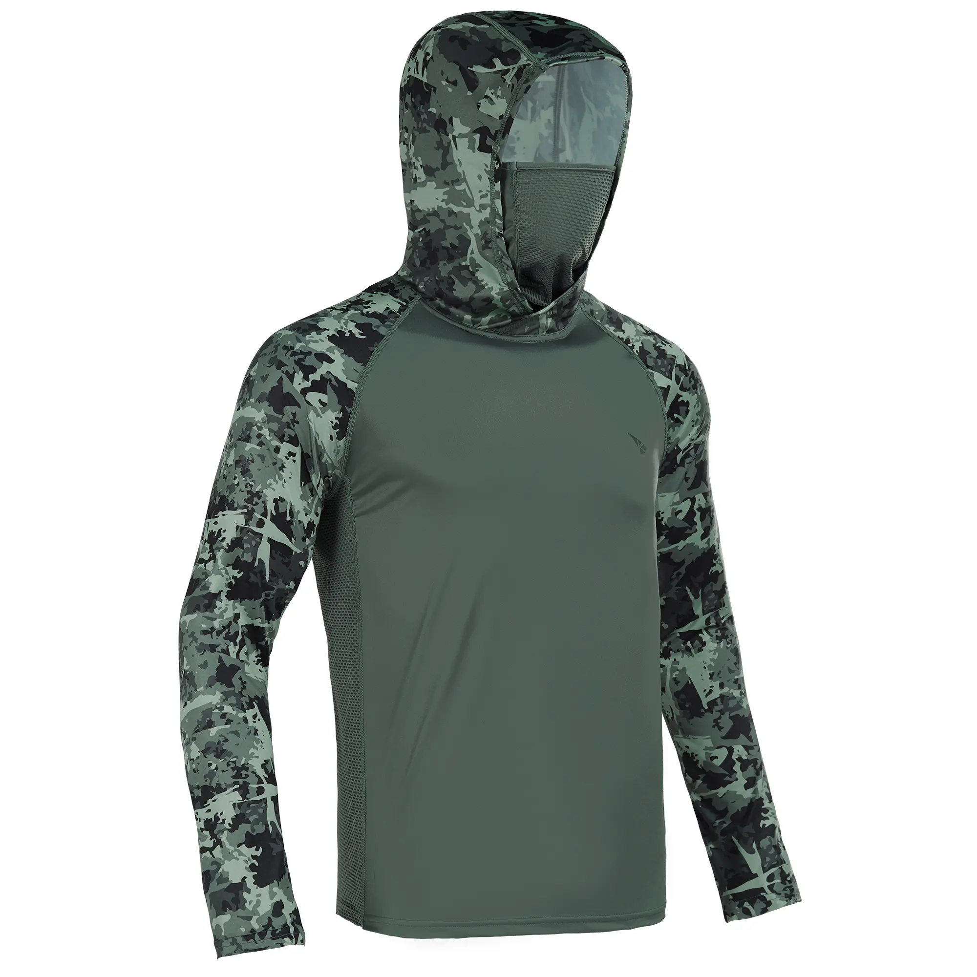 RODEEL Men's 915 Sun Hoodie Shirt with Mask Neck Gaiter, UPF 50+ Sun Protection, Polyester Blend, Long Sleeve, Lightweight, Quick Dry, Moisture Wicking, Breathable, Cooling Activewear for Outdoor Sports, Fishing, summervibes