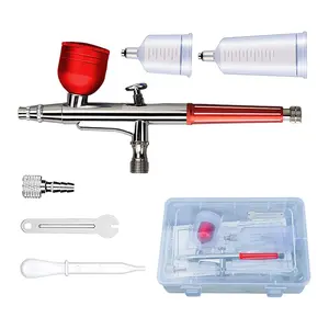 Gravity Dual Action Spray Pen with 3 Paint Cups, 7cc 20cc 40cc, 0.35 0.5mm, Copper Material, No Ca Prop 65 Warning