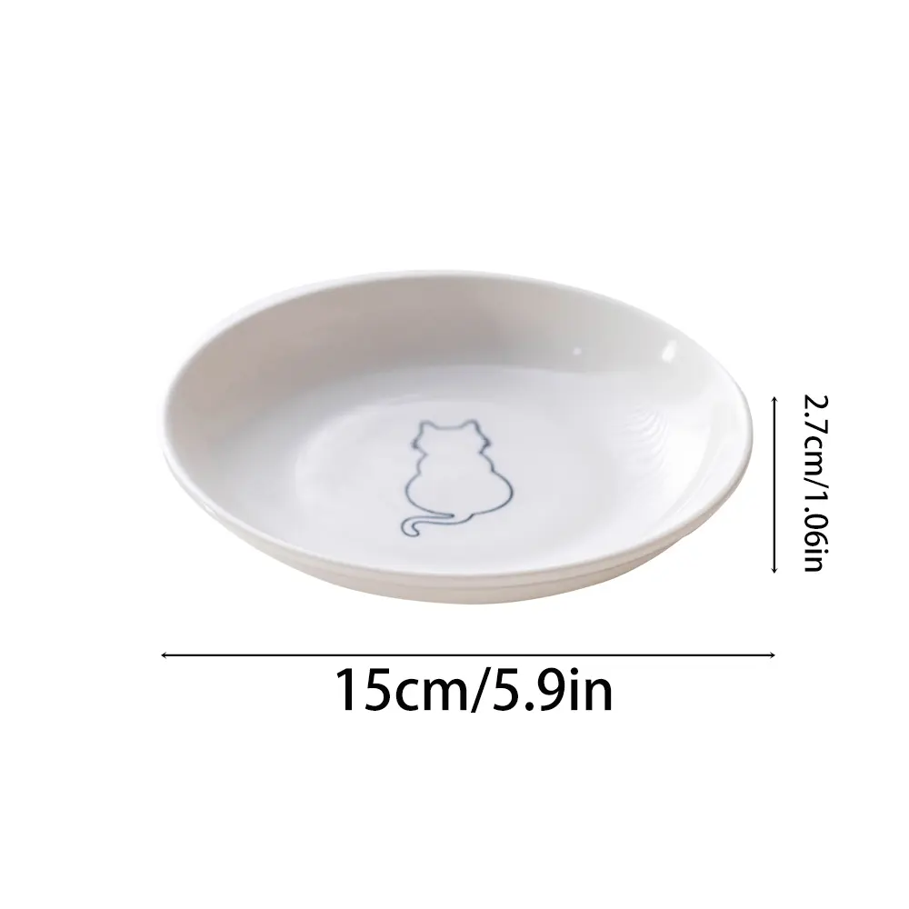 Ceramic Pet Feeding Plate Set Cute Pattern Design Easy to Clean Ceramic Slow Feeder Bowl for Cats & Dogs Durable & Safe Material Paws