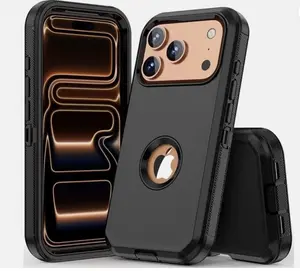 For iPhone 17 Pro Shockproof Heavy Duty Protective Case Cover Black/NEW