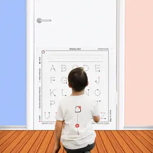 Smarty Dots | ENGLISH ABC Alphabet Upper Case Dry Erase Without A Trace FlexiBoard Glueless Optically Transparent Truly Repositionable Flexible Thick Premium Quality Any Surface Made in USA (28x29)