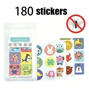 180 Counts Animal insect repellent sticker, cute animal design, sticks to clothes, backpacks, chairs, preserves effectiveness when sealed