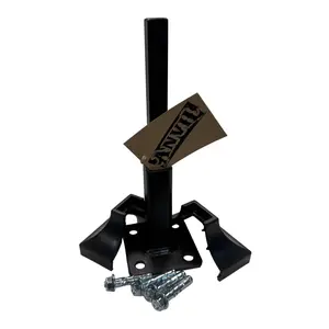 ANVIL 3 3/4" Broken 1" Handrail Stair Step Railing Posts Mount Repair KIT No Welding slips INSIDE rails Hollow post Black Paint-Base cover & Bolts