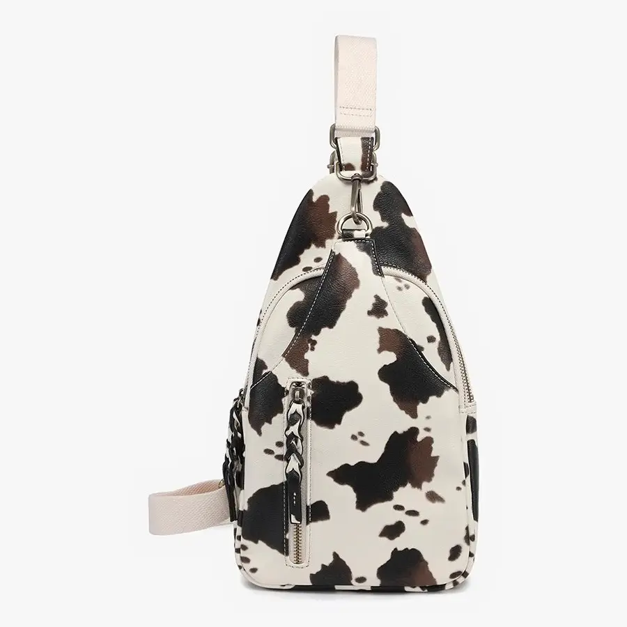 Cow Print Sling Bag Pack