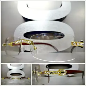 Clear Lens Rimless Frame Hip Hop Rapper Eyeglasses - Classy and Sophisticated