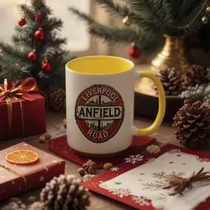1pc Liverpool Anfield Road Sign Mug 11oz Ceramic Coffee Cup with Vibrant Orange White Design Hand Wash Only Reusable for Coffee Tea Juice Fun Gift for Sports Fans Coffee Bar Accessories Coffee Bar Accessories Drinkware Tumbler Washable Reuse White2