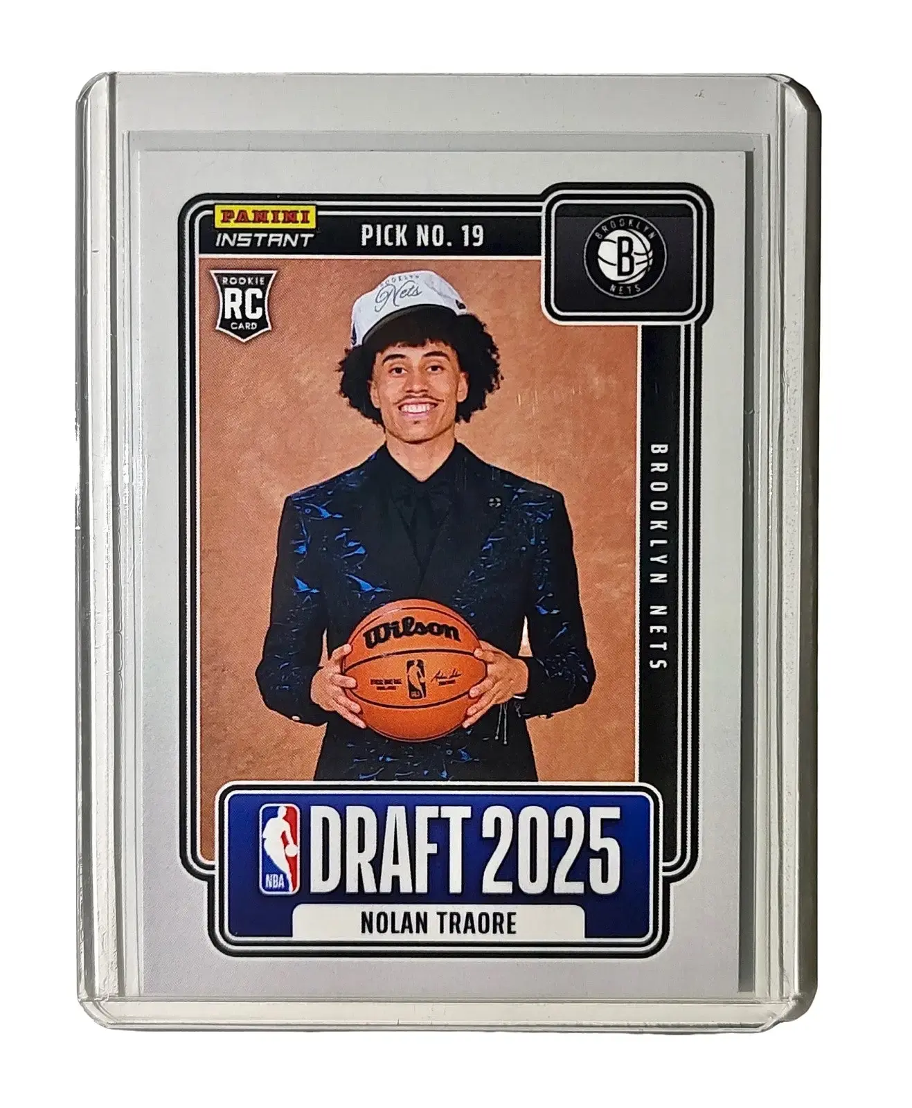 Nolan Traore Rookie 2025-26 Panini NBA #19 Draft Night Card Brooklyn Nets