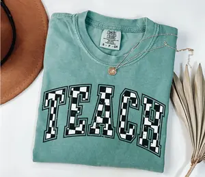 Comfort Colors Checkered Teacher Shirt Gift for Teacher, Retro Teach Tee, Teacher Appreciation, Teacher Graduation, Student Teacher Gift