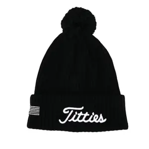 Titties Beanie Hat with White USA Patch