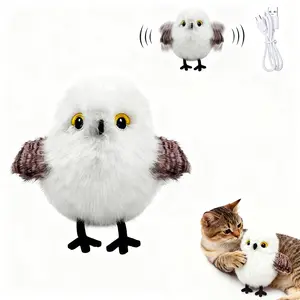 Chirping Bird Cat Toy, Flapping Wings Realistic Plush Bird, Touch-Activated Interactive Pet Toy for Cats & Kittens