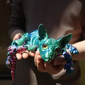 3D Printed Cat Figurine, Collectible Figurines, 1 Count Realistic Cat Statue, Desktop Ornament for Living Room Bedroom Home Office, Gift for Cat Lovers