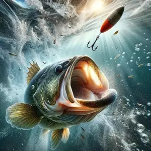 1pc, Deep Sea Enormous Bass Diamond Painting, Unframed Canvas Oil Painting, Living Room Decor, Gift for Fishing Enthusiasts, Home Wall Art, Holiday Present