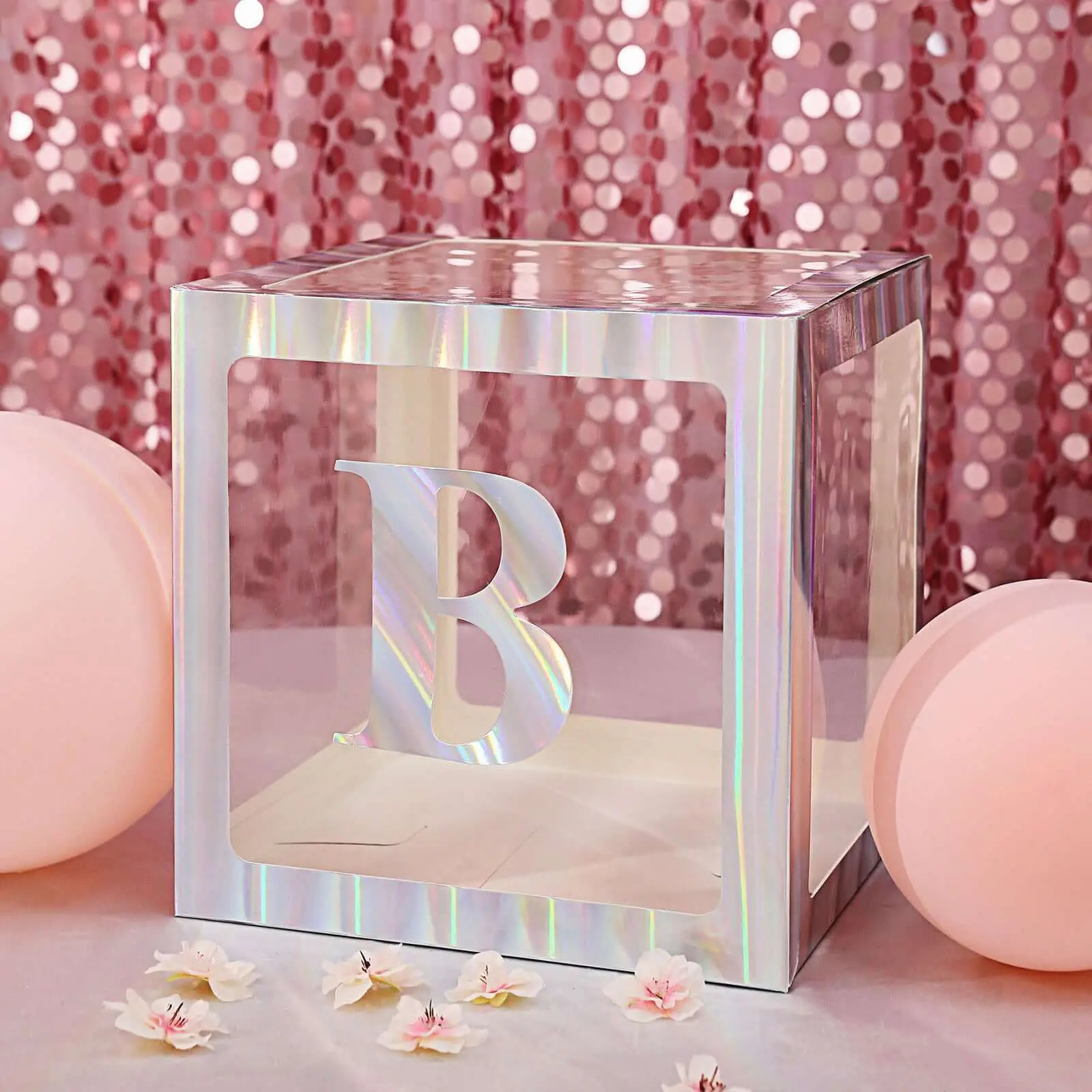 4 Pack 5" Iridescent Alphabet Stickers Banner - Customizable Stick-On Letters, Party Backdrop Decoration, Birthday Decorations