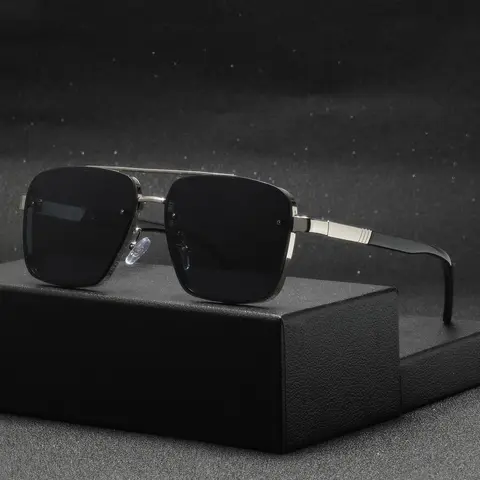 Men's Stainless Steel Sunglasses, Casual Sunglasses for Outdoor & Daily Wear, Fashion Accessories, Casual Shades