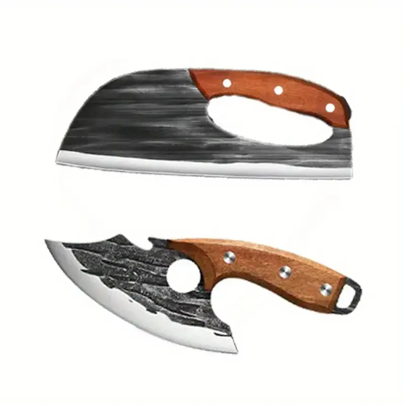 Buy 1 Get 1 Free Forged Kitchen Knife Set - Sharp Durable Meat Cleaver Chef Knife, Ergonomic Non-Slip Handle, Precision Cutting Bone Chopper Gift Box