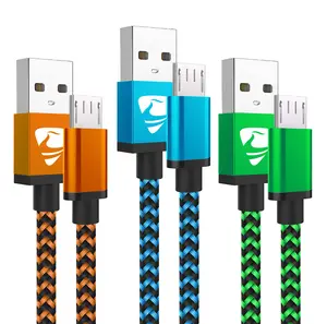 Micro USB Cable Fast Android Charging Cord 6FT 3Pack Charging Cable Braided Charger Cord for Samsung Galaxy S7 Edge S6 S5 S2 J7 J7V J5 J3 J3V J2, LG K40 K20, Fire Tablet, PS4, Xbox, Kindle