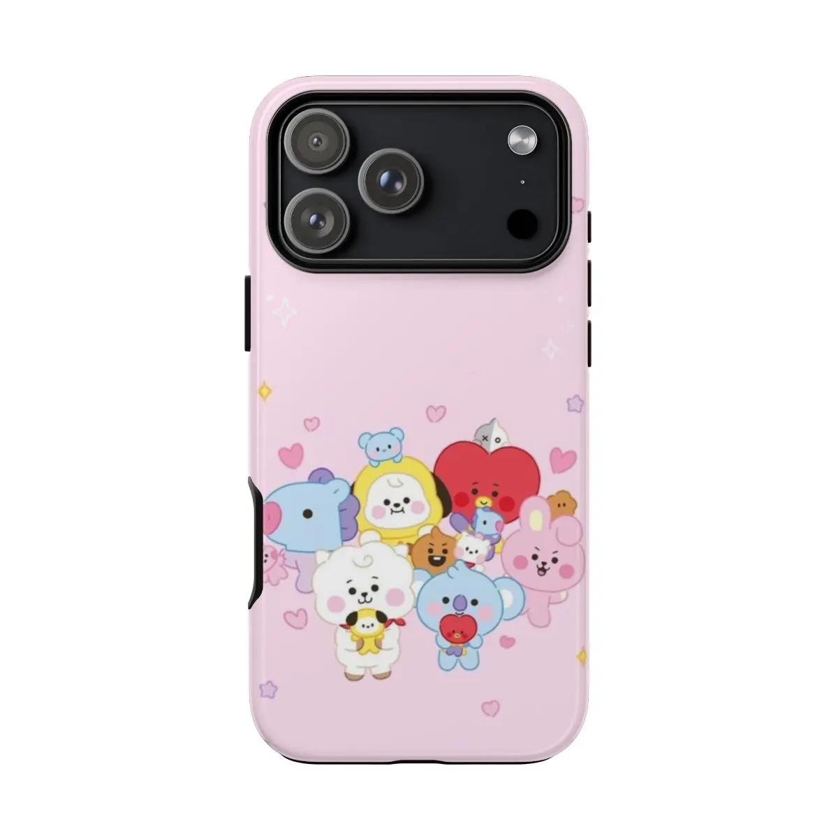 Pink K-pop Characters Phone Case, Cute Cuddling Friends Soft Cover. Case for IP 11 12 13 14 15 16 17 Pro, Plus, Promax, S21,22,23,24,25 Ultra, Tough Case, Magsafe Case