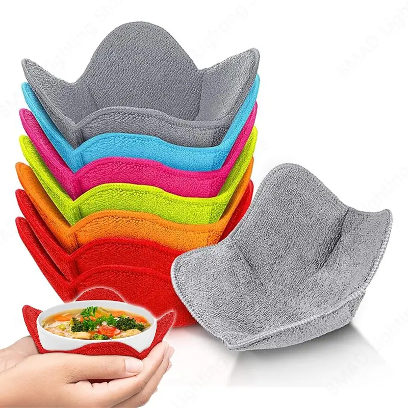 Heat-Resistant Bowl Towel Pad Polyester Microwave Safe Comfortable Cold Hot Plate Rack, Suitable for Microwave Bowls, Table Mats
