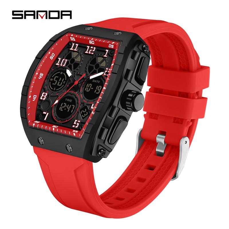 SANDA Men's Watch, New Electronic Watch, Digital Multifunctional, Fashionable And Versatile Alarm Clock, Men's Holiday Gift, Suitable for Outdoor Activities, Travel Timepiece, Stylish Wristwatch, Sleek Design Watch, Highquality Timepiece, Electronic