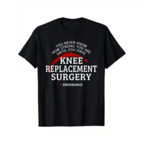 Summer t Shirts mens knee replacement surgery recovery t shirt motivational never   much   print black with white   comfortable round neck tee post surgery support gift sizes s 3xl knee surgery recovery supplies black