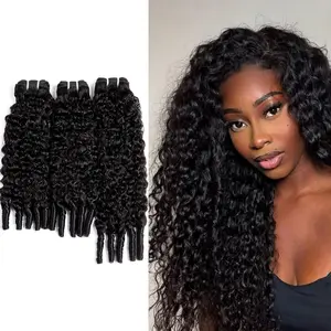 Burmese Curly Bundles Human Hair 3C4A Spiral End Quick 3Pcs Burmese Curly Water Wave Bundles Human Hair Extensions for Black Women 14-30 INCH Natural Black 3 Burmese Bundles Curly Human Hair,