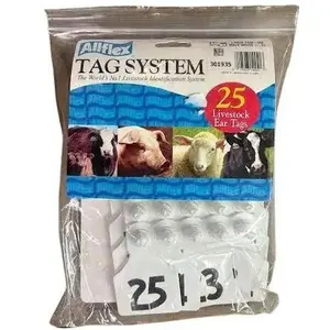Allflex Ear Tags (numbered 1-25) for calf