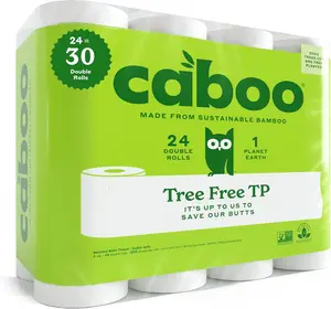 Tree Free Toilet Paper | Septic Safe, Eco Friendly, Chemical Free, Non Toxic | 2 Ply Toilet Tissue, Pack of 24 Double Rolls, 300 Sheets Per Roll