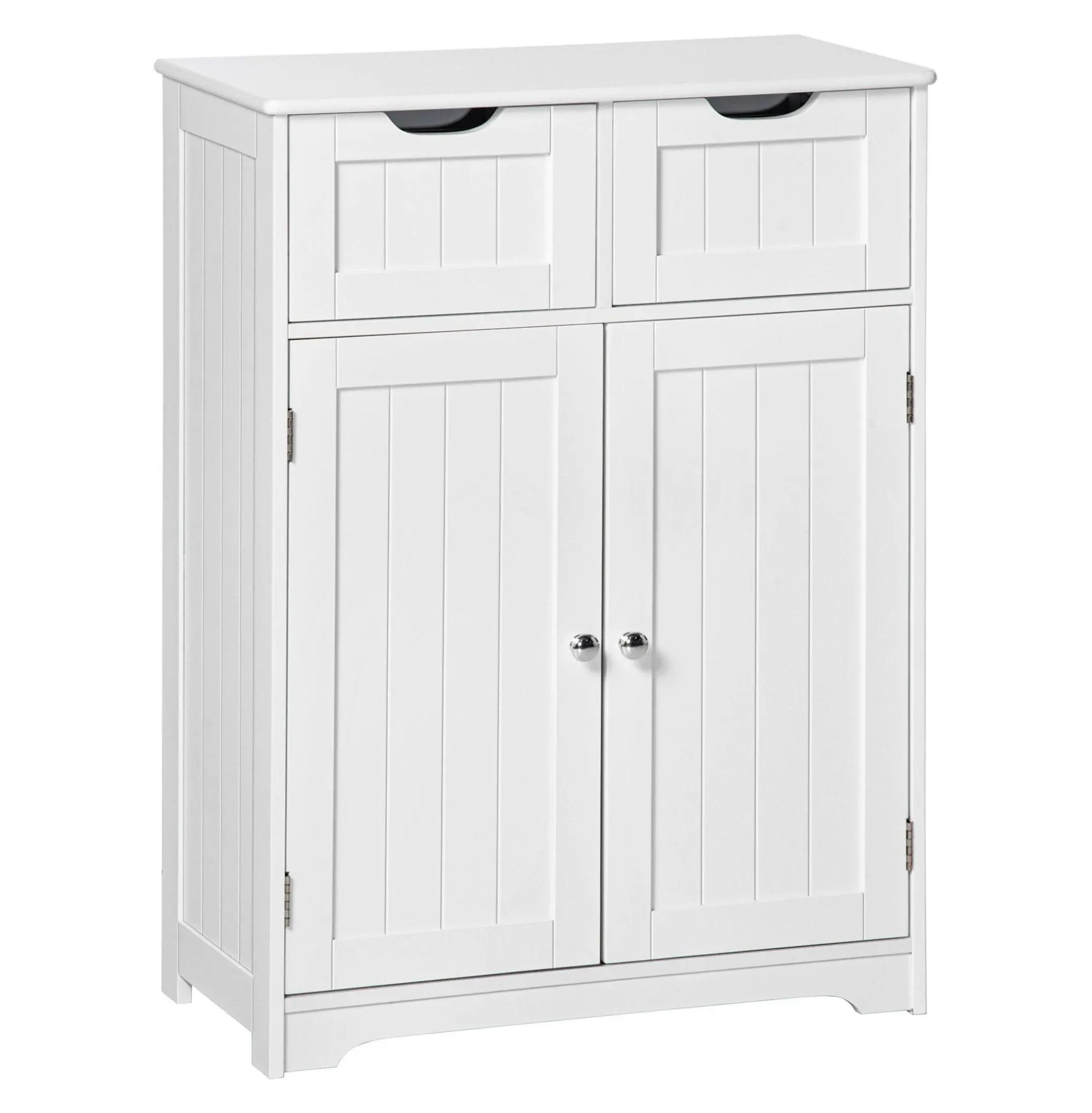 Bathroom Floor Cabinet with Drawers, Adjustable Shelf, White Storage Organizer Default Title