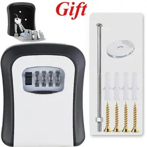 Key Safe Wall Mounted Waterproof Lock Box, Heavy Duty Outdoor Security Key Box with Resettable 4-Digit Combination, Durable Key Storage Cabinet for Home, Office, Rental Properties, and Real Estate Use