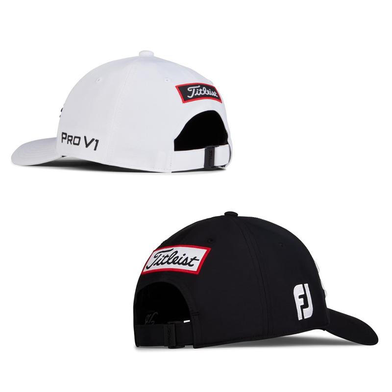 Titleist Tour Performance Men's Golf Hat Pro V1 | Black & White | Adjustable Strap | Playing Golf & Outdoor Activities
