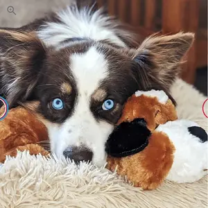 Original Snuggle Puppy Heartbeat Stuffed Toy for Dogs. Pet Anxiety Relief and Calming Aid, Comfort Toy for Behavioral Training in Biscuit