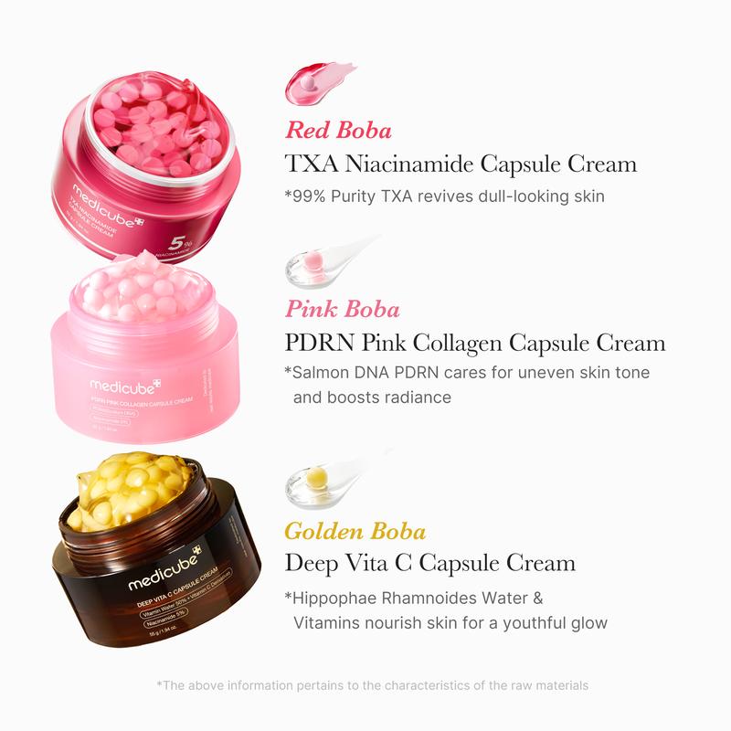 [medicube] PDRN Pink Collagen Capsule Cream | Pink Boba Cream | Salmon DNA, Niacinamide for Uneven Skin Tone, Glow Hydration