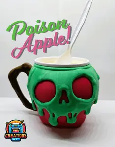 3DCreationsByGT Poison Apple Pint Holder Eco-Friendly 3D Print for Horror Movie Nights 16 oz Capacity with Free Gift Included Made in USA