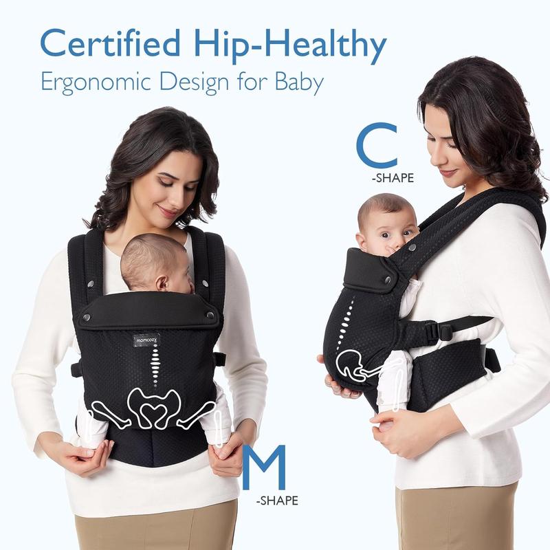 Momcozy Baby Carrier - Ergonomic, Cozy and Lightweight Carrier for 7-44lbs, Effortless to Put On, Ideal for Hands-Free Parenting, Enhanced Lumbar Support, Purehug for Infant to Toddler
