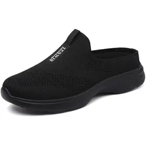 Women's Orthopedic Slip-On Mules Sneakers for Plantar Fasciitis Easy Off Recovery Backless Knit Comfortable Lightweight with Arch Support Walking Shoes for Travel, House & Office