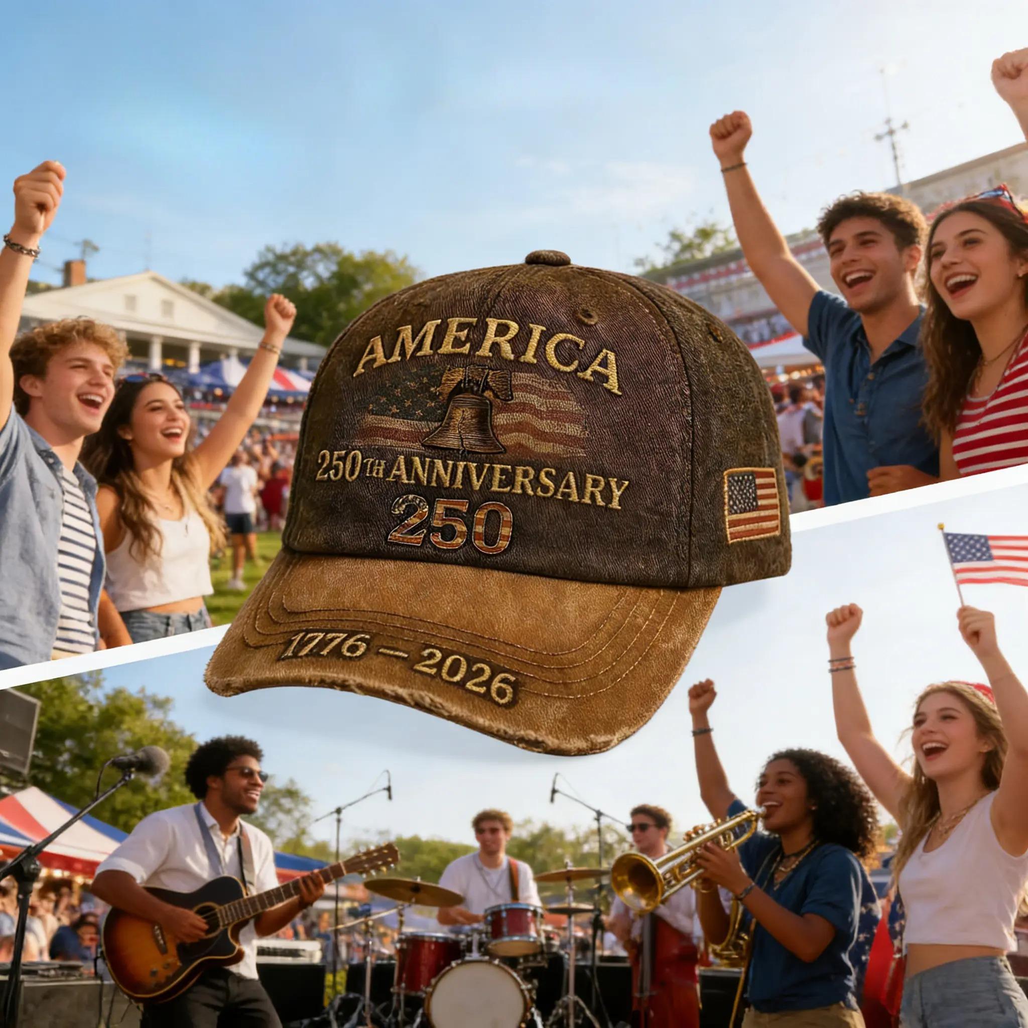 1/2pcs US 250th Anniversary Embroidered Baseball Cap, UPF 50+ Sun Protection Commemorative Hat
