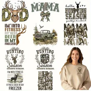 12 Pieces Heat Transfer DTF DIY Transfer Washable Iron on Design for T Shirts Masks Backpacks