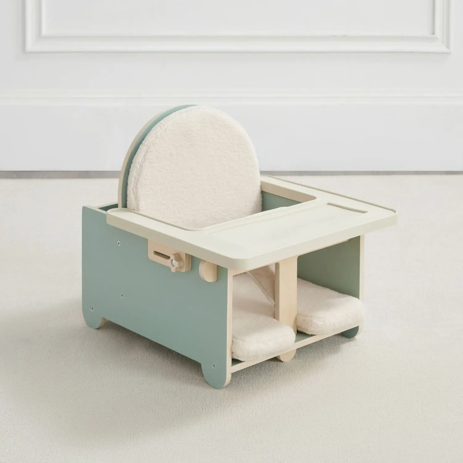 Little Wood Baby Chair - Wooden High Chair & Toddler Eating Seat for Babies - Wonder & Wise