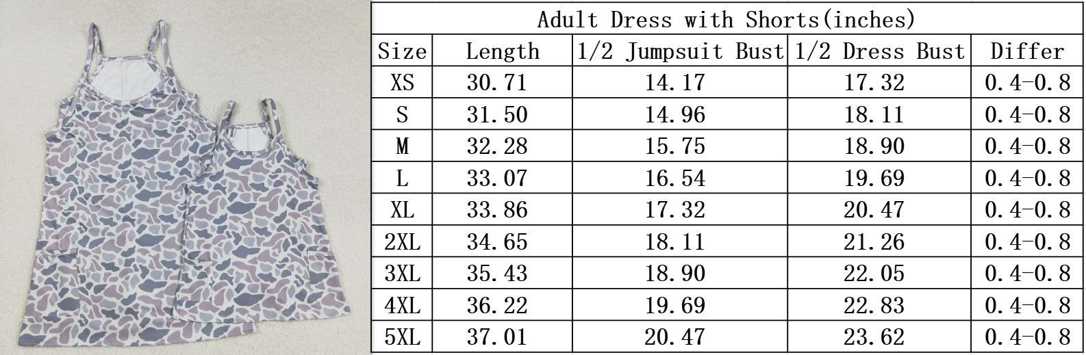 Adult women grey camouflage active wear athletic summer yoga dress